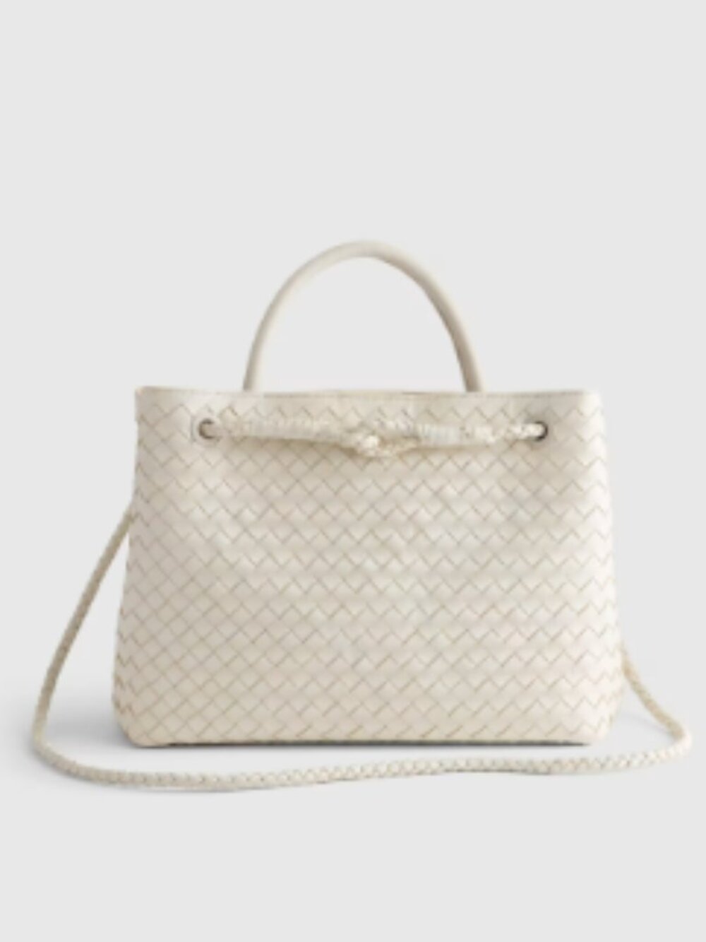 NWOT Quince Romy Handwoven Satchel in Bone